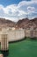 Hoover Dam and Penstock Towers in Lake Mead of the Colorado Rive