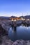 Hooverdam in a blue sky after sunset