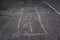 Hop Scotch Board Chalk Numbers One Fade Out Detail Children Game