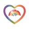 Hope Coronavirus Rainbow logo. Motivational slogan Everything will be fine, ok. Positive message to overcome the coronavirus