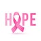 Hope emblem with pink ribbon symbol for breast cancer awareness