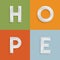 `HOPE` four-letter-word for websites, illustration, vector