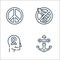 Hope line icons. linear set. quality vector line set such as anchor, aid, no war
