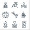 Hope line icons. linear set. quality vector line set such as candle, donation, incense, bird cage, gun, lifebuoy, blood donor card