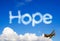 Hope message made of clouds
