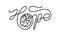 Hope monoline calligraphy text and Christmas Vector religious Scene Nativity of baby Jesus with Joseph and Mary