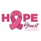 Hope pink breast cancer ribbon poster