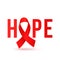 Hope red ribbbon icon for world AIDS day 1 December poster or banner design template. Vector HIV and AIDS awareness ribbon logo sy