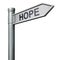 Hope road sign to bright future