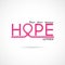 Hope typographical.Hope word icon.Breast Cancer October Awareness Month Campaign