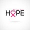 Hope typographical.Hope word icon.Breast Cancer October Awareness Month Campaign