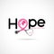 Hope typographical.Hope word icon.Breast Cancer October Awareness Month Campaign Background.