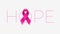 Hope typography with a pink ribbon for Breast Cancer Awareness Month poster or banner design - vector illustration