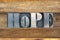 Hope wooden word tray