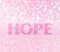 Hope word for breast cancer awareness