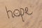 Hope written in Sand