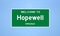 Hopewell, Virginia city limit sign. Town sign from the USA.