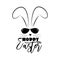 Hoppy Easter- funny text with bunny and sunglasses.