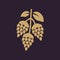 Hops icon. Beer and hop, Hops symbol. UI. Web. Logo. Sign. Flat design. App.Stock