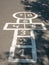 Hopscotch children`s game painted on the pavement