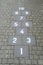 Hopscotch court with numbers from 1 to 10