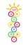 Hopscotch game brushes strokes with illustration by child. Children street game. Roundels Vector EPS 10