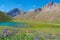 Horcones lake at the Aconcagua valley