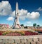 Horea, Closca and Crisan Obelisk. Colorful cityscape of Fortified churches of Alba Carolina Fortress, Transylvania, Alba Iulia