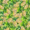 Horisontal background with three-leaved shamrocks, Lucky Irish Four Leaf Clover in the Field for St. Patricks Day