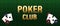 Horisontal Poker club banner.Poker green table with cards and chips.Vector illustration