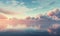 Horizon clouds sky, in the style of dreamlike illustration, Illustration AI Generative