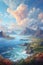 Horizon\\\'s Embrace A Journey through Scenery, Clouds, Mountains, and Sea