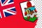 Horizontal Abstract Grunge Brushed Flag of Bermuda on Transparent Grid