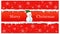 Horizontal banner with a frame of snow and icicles and a cute snowman. Merry Christmas Text