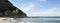 Horizontal banner or header with ancient defense tower Torre Paola on a hill near the Mediterranean Sea in the Circeo National