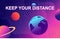 Horizontal banner of the parade of planets vector