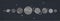 Horizontal banner with planets of Solar system arranged