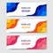 Horizontal banners with 3D abstract paper cut style. Vector design layout for web, banner, header, print flyers. Carving art in bl