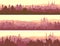 Horizontal banners of big arab city at sunset.