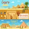 Horizontal banners of egypt landscape. Vector pictures set in cartoon style
