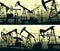 Horizontal banners of illustration with units for oil industry.