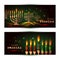 Horizontal Banners for Kwanzaa with traditional colored and candles representing the Seven Principles or Nguzo Saba .