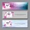 Horizontal Banners Set For International Women Day Holiday Sale Posters And Party Invitation Design 8 March Concept