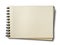 Horizontal blank sketch book on white