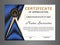 Horizontal blue certificate appreciation or diploma template with elegant background. Vector