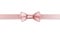 Horizontal border with rose pink color ribbon bow