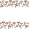 Horizontal borders from edible mushrooms of various types, autumn natural elements for design