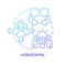 Horizontal business merger blue gradient concept icon