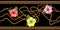 Horizontal chains seamless with tropical flowers. Horizontal seamless border. Vector illustration.