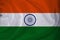 Horizontal color national flag of modern state india, beautiful silk, concept of tourism, economy, politics, emigration,